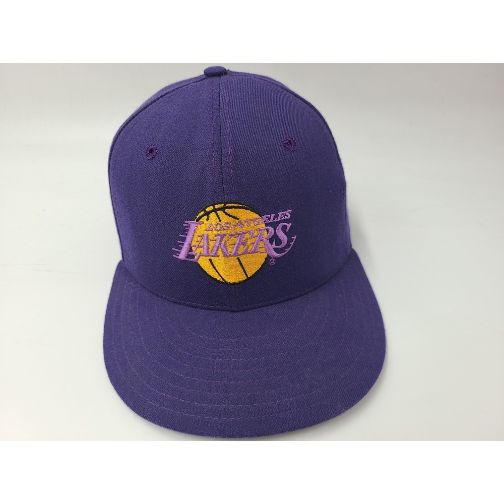 Vintage Los Angeles Lakers New Era 59Fifty Pro Model Fitted 6 7/8 Hat Cap Wool